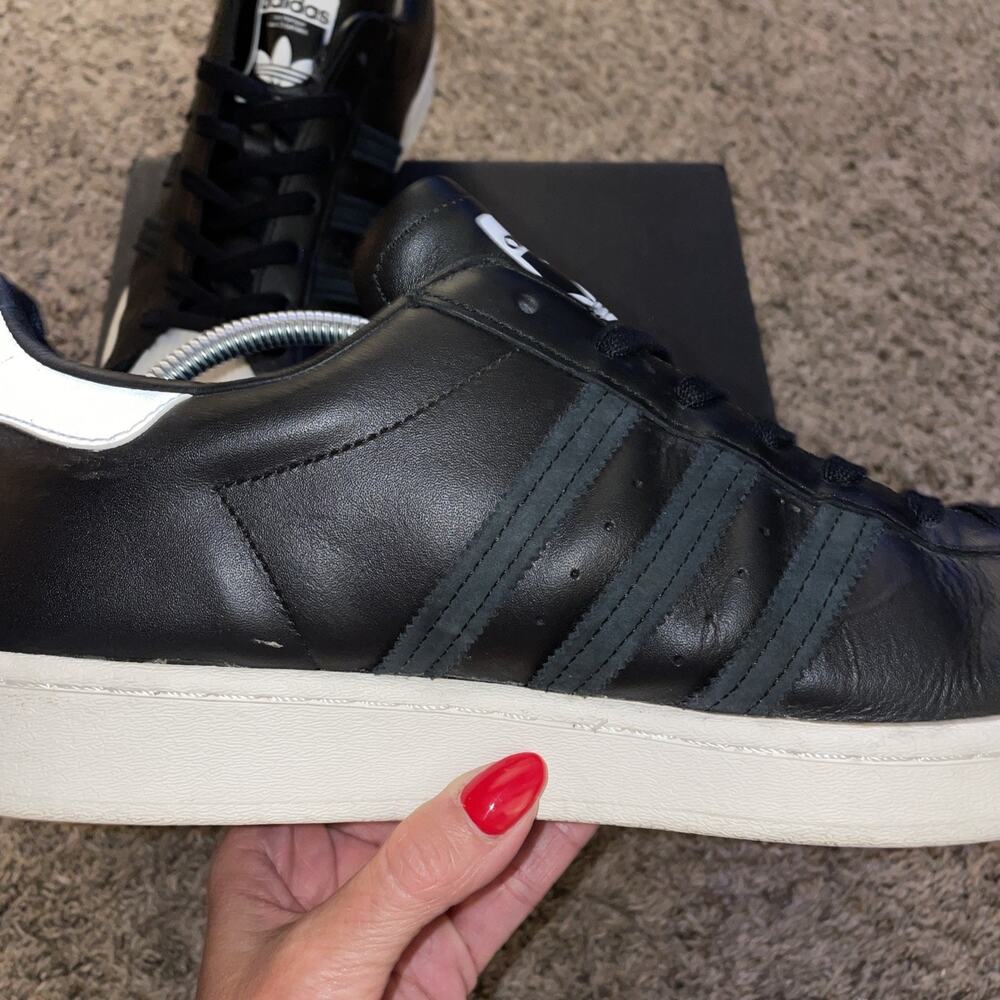 Adidas Superstar FV2809 Mens Black Leather Lace Up Lifestyle Sneakers Shoes 13 - Picture 5 of 10